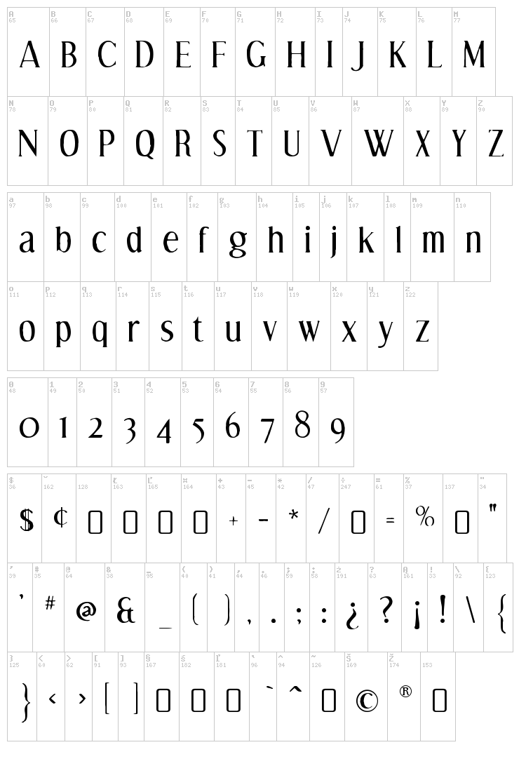 Effloresce font map